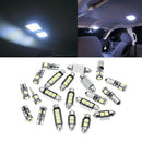 21pcs Car Interior Accessories Car Dome Door Footwell License Plate LED Bulbs