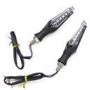 12V 10LED Amber+Blue Motorcycle Turn Signal Indicator Light Blinker Lamp ClearOZ