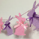 Party Garland Cute Rabbit Pink Purple Bunny Flags Bunting Wall Decor Decora H8B2