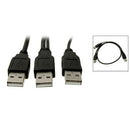 USB 2.0 AM Male to 2 AM Male Extension Splitter Wire Line