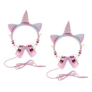 2x Unicorn Headphones with Microphone Stereo Earphones for Kids Girls