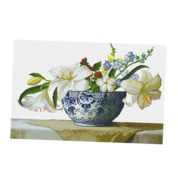 1 Set Lily Flower Patterns Counted Cross Stitch Kits Sets 11CT Decorations