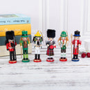 6Pcs 12cm Wooden Nutcracker Handcraft Walnut Puppets Christmas Decor Gifts
