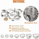 60pcs Hose Clips Adjustable 10-38mm Range Stainless Steel Hose Clamp Assortment