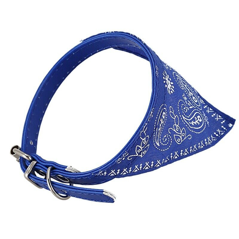 Adjustable Pet Dog Collar Cat Neck Scarf Bandana Collars Blue S7L6