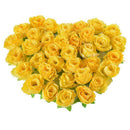 Yellow Fabric Silk Artificial Rose Flower Heads for Decoration Pack of 50pc M7Q1