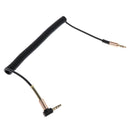 3.5mm Male to Male Stereo Audio Extension Aux Coiled Cable Right Angle - Black