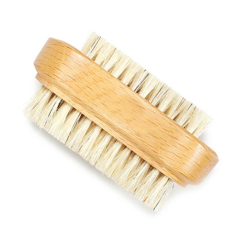 Wooden Nail Brush For Manicure & Pedicure Scrubbing Clean Bristles Both Sides Cy