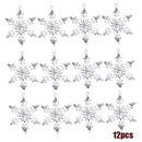 12* Acrylic Crystal Snowflake Christmas Tree Hanging Pendant Decor Ornaments