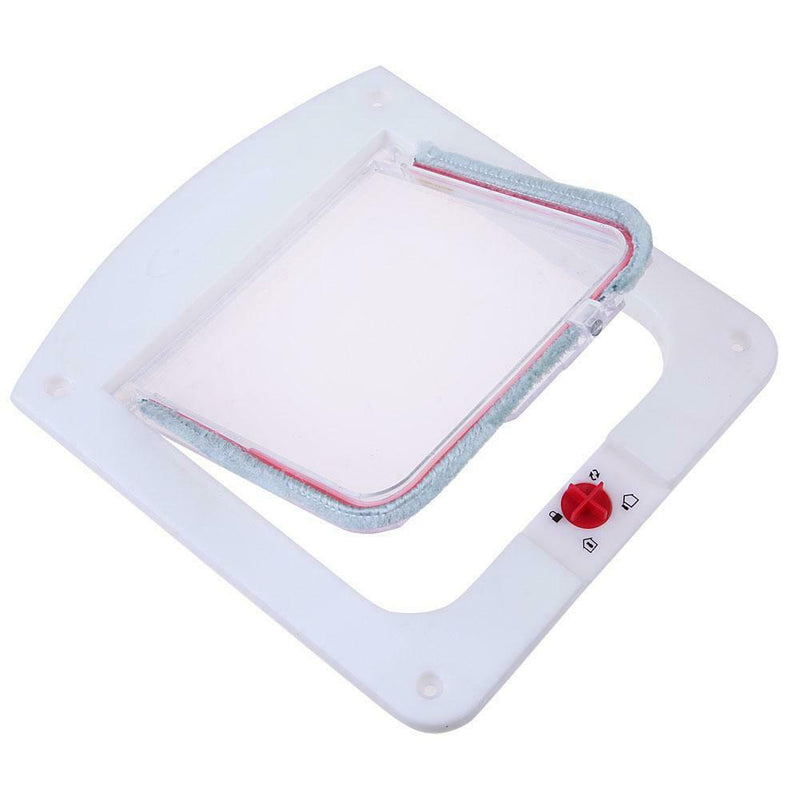 Lockable Cat Flap Door Kitten Dog Pet Lock Suitable for Any Wall White A