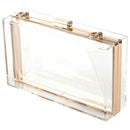 Women Cute Clear Acrylic Box Clutch Crossbody Purse Evening Bag E7E1
