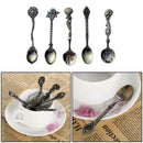 5 Pcs European Court Style Spoon Set Alloy Teaspoon for Coffee Tea Mixing Sugar