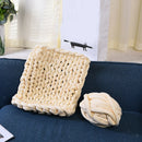 25 Meters Chunky Wool Yarn  Soft Bulky Arm Knitting Wool Roving Beige