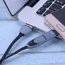 2 in 1 Micro USB+Type-C Sync Data and Charging Cable for Android (Black) SN9F