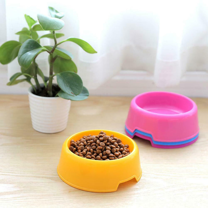 Candy Color Plastic Dog Light Single Bowl Water Food Cat Feeder Pet Supply