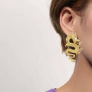 Elegant Women Exaggerated Dragon Carved Stud Earrings Drop Dangle Jewelry Gifts