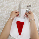 10Pcs Mini Santa Claus Hat Christmas Silverware Holder Party Xmas Decor Lollipop