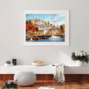 40x30cm Oil Painting By Numbers Ancient Harbor Boats DIY Drawing No Frame A