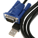 2-Port USB VGA KVM Switch Box+Cables for Computer Sharing Monitor Keyboard