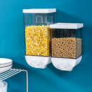 2Pcs 1500ml Clear Wall Mounted Food Storage Container Cereal Grain Dispenser