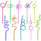 60pcs straws for a variety of beverages, parties, birthday parties, 10 diff X3J2