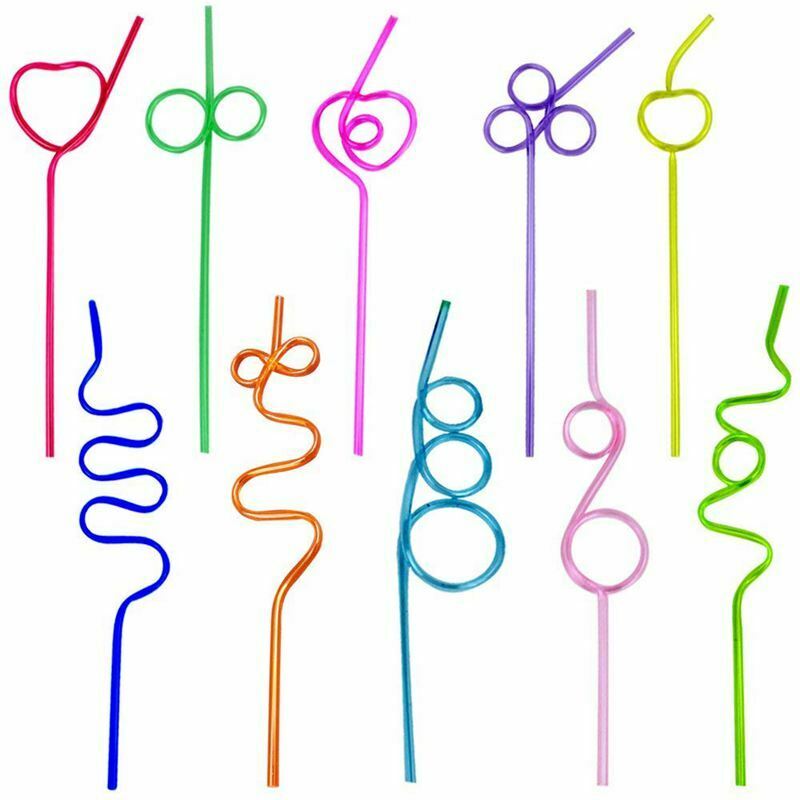 60pcs straws for a variety of beverages, parties, birthday parties, 10 diff X3J2