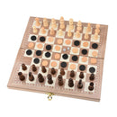 Professional Tournament 3-in-1 Wooden Chess Set Portable Folding Chessboard