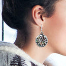 Elegant Women Alloy Round Drop Earrings Ladies Hollowed Turtle Dangle Ear Hook