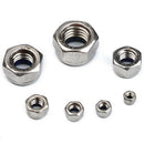 170Pcs/Set Lock Nuts Fastener M3/M4/M6/M8/M10/M12 Metric Thread Stainless S