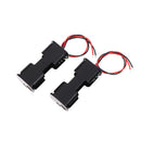 2 pcs black plastic battery holder case w wired for 2 x AA batteries  Z