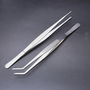 Stainless Steel Straight and Curved Nippers Tweezers Feeding Tongs for Rept E6B2