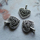 Pack of 50 DIY Craft Supplies Heart Charms Pendants for Dangle Earrings