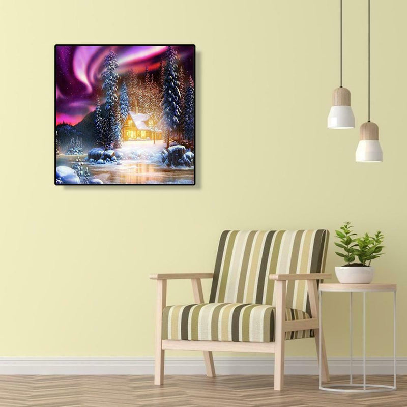 Snow House Embroidery Mosaic Craft Kits 5D DIY Full Drill Diamond Painting