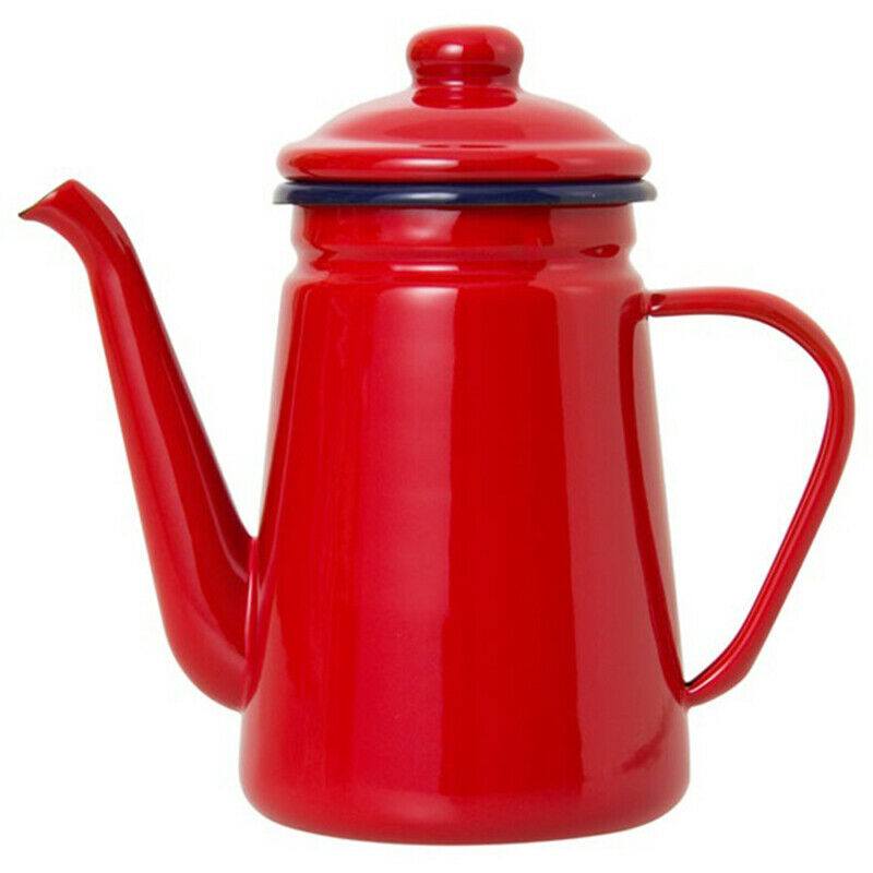 1.1L High-Grade Enamel Coffee Pot Pour over Milk Water Jug Pitcher Barista