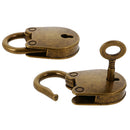 3 Pcs Retro Style Pig Lock Travel Luggage Small Padlock Key Suitcase Bronze