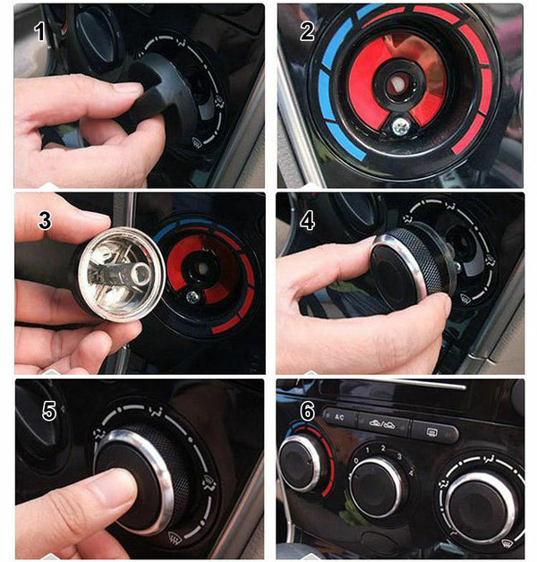3Pcs Sliver Air Conditioning Heat Control Switch Knob For Ford Focus 2 MK2 3 MK3