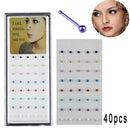 40PCS/Set Nose Ring Bone Stud Stainless Steel Body Piercing Jewelry Women 3C