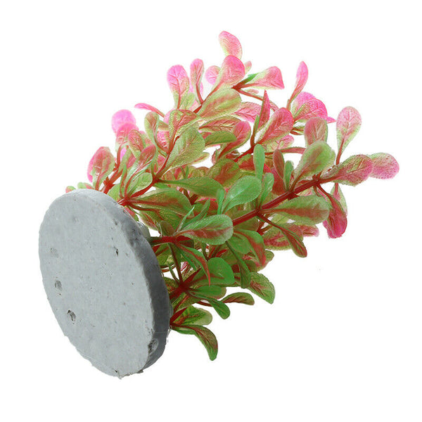 Plastic Plant Decoration for Aquarium Fish Tank Pink Green 10cm