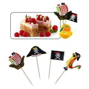 20pcs Cake Toppers Pirate Theme Fruit Picks Insert Card Halloween Party Dec BX