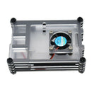 3X(Acrylic Case for Raspberry Pi 4 B,Raspberry Pi Case with Cooling Fan & H