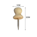 100Pcs/set Practical Wooden Push Pins Map Tacks Round Head Tacks Office Sup U6D8