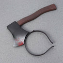 Plastic Hatchet Across the Head Halloween Cross Head Ax Hairband Headband B W9E3