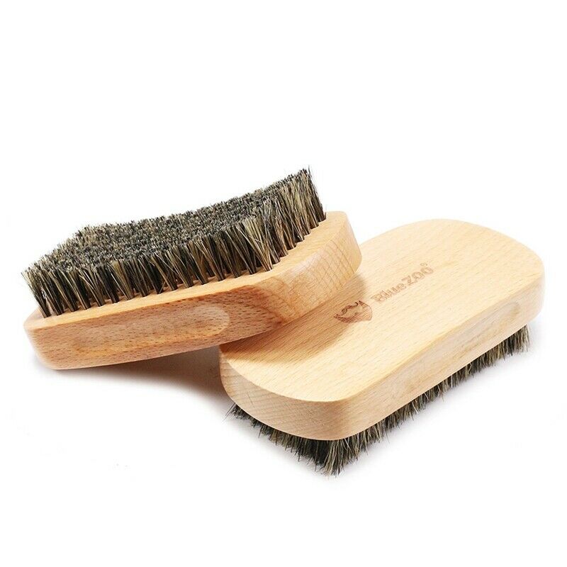 Blue Zoo Men Boar Hair Bristle Beard Mustache Brush Hard Oval Wood Male Bru X8W7