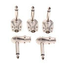 5pcs 1/4'' 6.35mm Mono TS Right Angle Guitar Plug, Flat Male Solder Connector