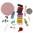 Portable Sewing Kit with Flower Parrten Basket Random Color Sewing Supplies