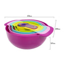 10* Rainbow Mixing Bowls Set Measuring Cups Spoon Nesting Whisking Kitchen Tools