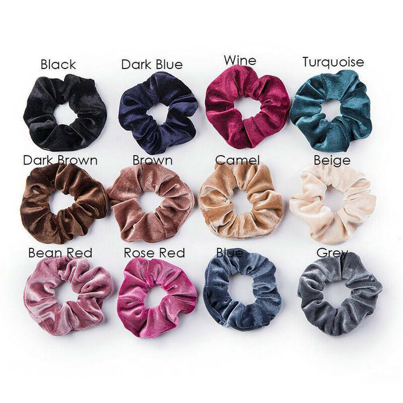 12 Pack Girls Velvet Hair Scrunchies Hair Ties Elastic Women Hair Bands Ropes
