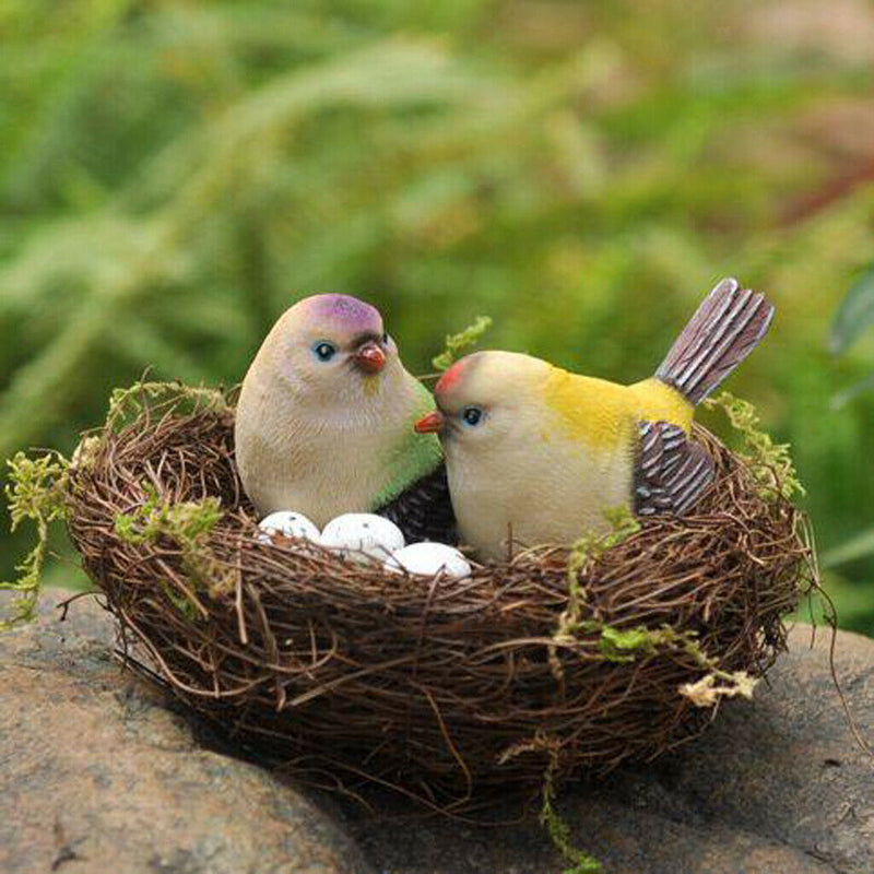 2 Pieces Vine Birds House Bird Nest Feeder Home Garden Decor Nesting Birdhouse