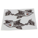 2 Pieces Skeleton Fish Stickers Graphics Accessories for Kayak Fishing Boat FT