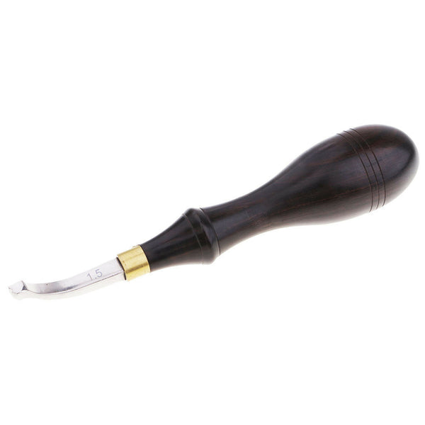 1.5mm Wooden Handle Edge Beveler Skiving Cutting Tool DIY Leather Craft Tool
